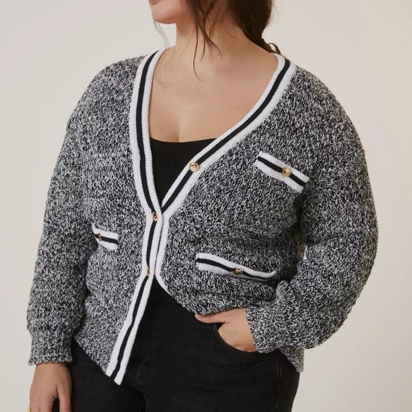 HTF Anthropologie Maeve Tweed Boyfriend Cardigan - Picture 4 of 7